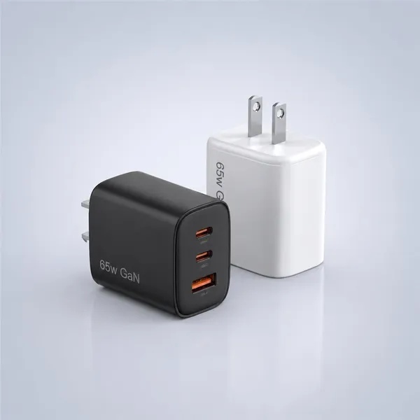 FB 65W GaN charger with two USB-C and one USB-A port