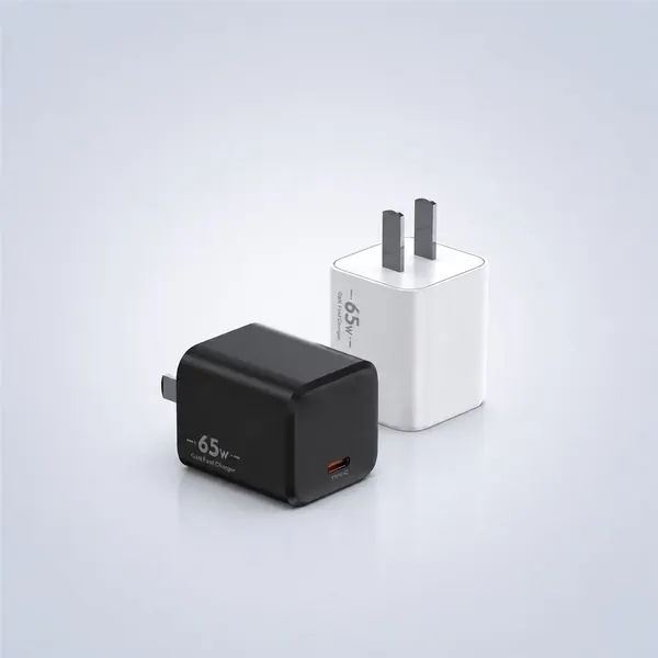 XFC 65W GaN charger with one USB-C port, black and white