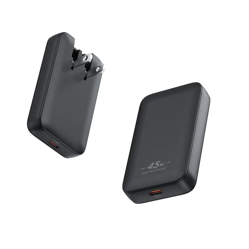 CB 45W ultra-thin II GaN charger with US plug and one USB-C port, in black