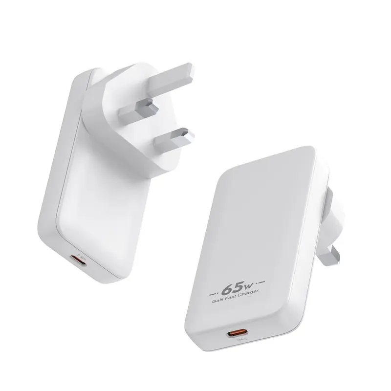 CB 65W ultra-thin II GaN charger with UK plug and one USB-C port, in white