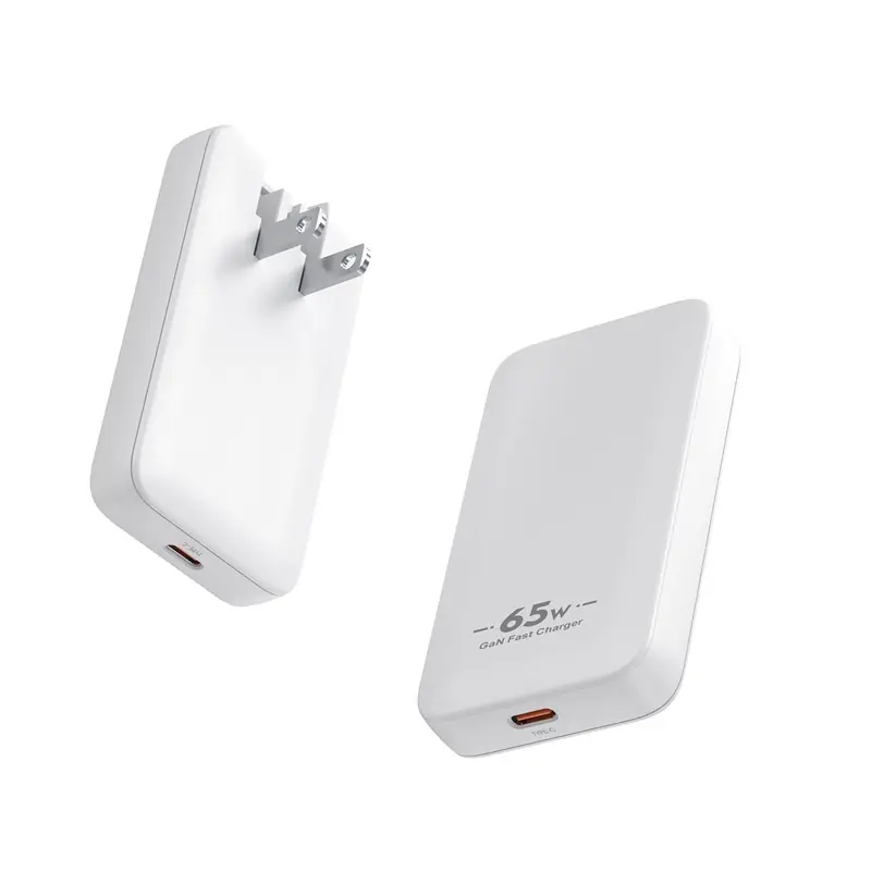 CB 65W ultra-thin II GaN charger with US plug and one USB-C port, in white